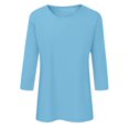 thumbnail image 4 of Haut d'Été pour Femmes à Col Roulé 3 pour Femmes, Lot de 4, Manches, Col Ras du Cou, Hauts Mod Bod, Haut Ample à Imprimé Floral, T-Shirts pour Femmes, T-Shirts Décontractés en Lin, Chemise pour Femmes, Tunique en Coton, Tee, Blouse, 4 of 4