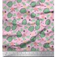 thumbnail image 1 of Soimoi Poly Georgette Fabric Geometric Sign,Clover & Monstera Leaves Print Fabric by The Yard 42 Inch Wide, 1 of 3