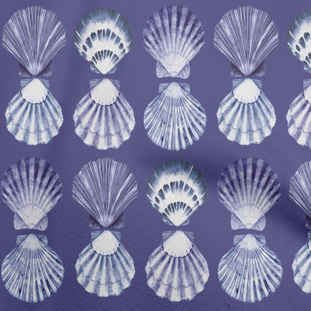 oneOone Rayon Royal Blue Fabric Sea Shells Ocean Sewing Material Print Fabric By The Yard 56 Inch Wide
