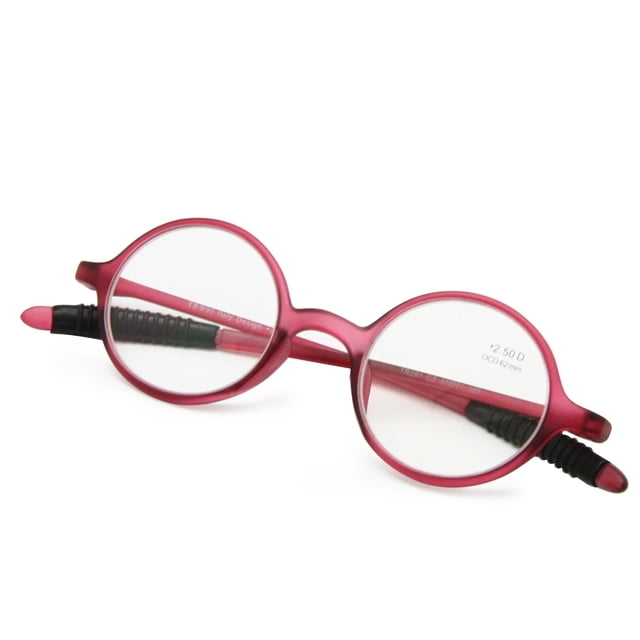 Lunettes de Lecture Rétro Incassables Flexibles + 1,0 à + 3,5 Monture Ronde Lecteur de Poche Geek Nerd