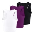 thumbnail image 3 of HBFAGFB Lightweight Tank Tops Womens 3 Piece Seamless Workout Shirts Simple Undershirt Purple Size L, 3 of 3