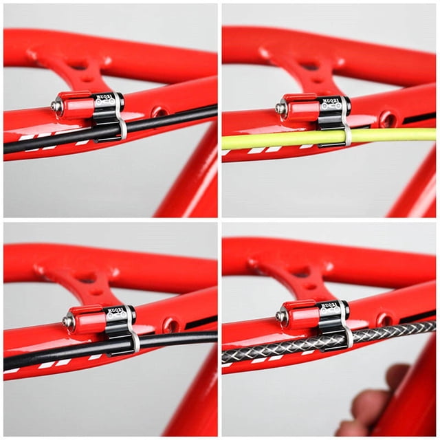 tredstone Bike Cable Guide Hydraulic Brake Line Holder Hose Wire Clips Clamps Red