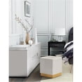 thumbnail image 2 of Meridian Furniture Jax Contemporary Velvet Ottoman/Stool in Cream, 2 of 4