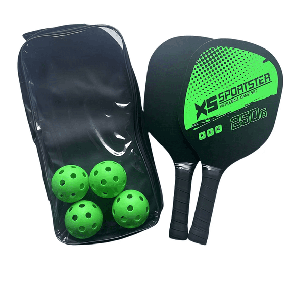 TFixol Pickle-Ball Ensemble de Raquettes de Pickleball Ensemble de Palette de Pickleball de 2 Raquettes et 4 Balles de Pickleball Balles Raquette avec Balles Accessoire de Sport