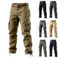 thumbnail image 1 of DIOAZUD Pantalon Cargo Décontracté pour Homme à Multiples Poches Pantalon à Jambe Droite Couleur Unie Coupe Ample Pantalon de Plein Air Randonnée Travail, 1 of 3