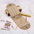 thumbnail image 3 of Cribbage Board Board Game Set Board Camping 2 Track 4 Pegs Premium Leather Sleek Design Play Anywhere High-Quality Game, 3 of 8