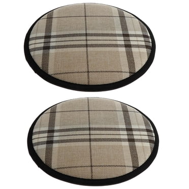 Abbracc 2x Kitchen Dining Chair Pads with Ties, Washable Comfortable Cotton Polyester