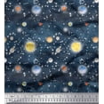 thumbnail image 1 of Soimoi Modal Satin Fabric Planet & Sun Galaxy Print Fabric by the Yard 42 Inch Wide, 1 of 3