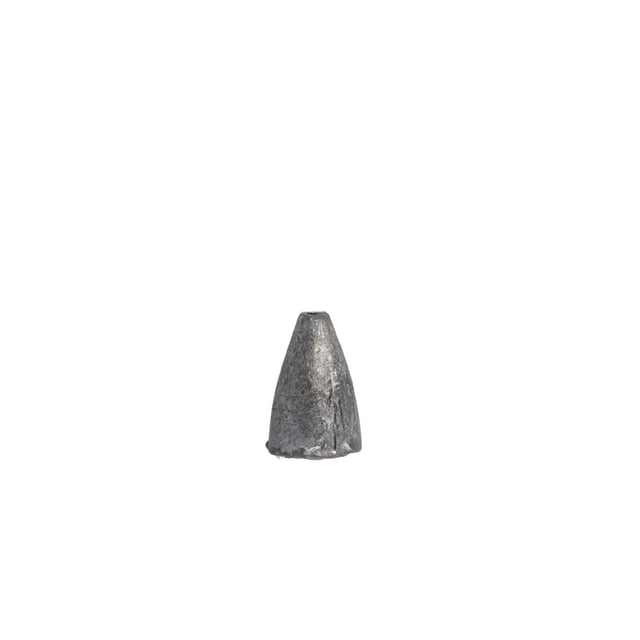 Eagle Claw Q02040-003 Worm Weight Sinker, 1/4oz, 8Pk, showing a single conical grey metal fishing weight with a matte finish on a white background, designed for terminal tackle in fishing and suitable for balancing small fishing rigs.
