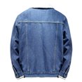 thumbnail image 4 of Men Casual Solid Thick Denim Jacket Plus Fleece Turndown Jacket Pocket Coat, 4 of 9