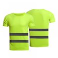thumbnail image 1 of Men‘s High Vis Safety Work T-Shirt Reflective Safety Short Sleeve High Visibility T Shirt Quick Drying Stripes Cycling Tees Tops, 1 of 7