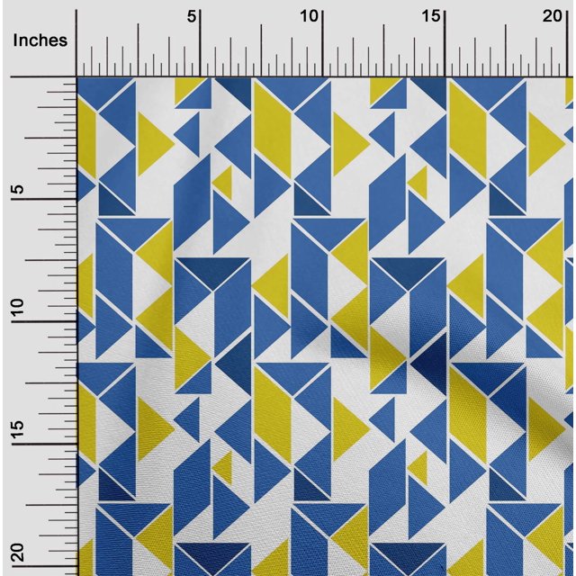 oneOone Polyester Lycra Fabric Parallelogram & Triangle Geometric Print Fabric By Yard 56 Inch Wide