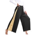 thumbnail image 4 of dPois Robe de Danse de Louange pour Femmes Sans Manches Métallisée Ourlet Asymétrique Robe + Pantalon Ample Noir P, 4 of 7