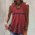 thumbnail image 4 of Birdeem Mode Femme Été Sans Manches Col en V Chandail Imprimé Blouse Décontractée, 4 of 6