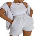 thumbnail image 3 of Shorts Unis pour Femmes Style Décontracté avec Poches en Biais, 3 of 4