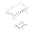 thumbnail image 4 of Monarch Specialties Coffee Table, Accent, Cocktail, Rectangular, Storage, Living Room, 44"l, Wood, Laminate, Walnut, Mid Century, 4 of 4