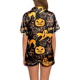 thumbnail image 3 of Kcodviy Ensemble Décontracté d'Halloween en Satin Imprimé pour Femmes Pyjama et Short Ensemble Pyjama pour Femmes Ensemble de Pyjama Confortable Pyjama à Imprimé Animal pour Femmes Leggings de Pyjama, 3 of 6