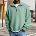 thumbnail image 2 of WTXUE Womens Long Sleeve Quarter Zip Pullover Sweater Casual Loose V Neck Collared Ribbed Knit Jumper Tops Soft Oversized Tunic Sweaters Light Green Xl, 2 of 9