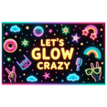 thumbnail image 1 of Neon Lights Glow Party Banner Retro Design Disco Theme for Birthday Party Indoor Decoration Dance Event, 1 of 5