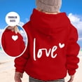 thumbnail image 2 of FAOWME Sweat à Capuche à Manches Longues pour Enfants Imprimé Lettre Léger Rouge 3-4 Ans, 2 of 6