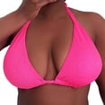 thumbnail image 2 of Hemlock Plus Size Triangle Bikini Top, Triangle Bikini Top, Backless Beach Swimsuit, Plus Size With Stretch Fabric, Comfort Fit, Pink Backless Beach Swimsuit, Pink L, Size L-4XL, 2 of 9
