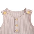 thumbnail image 3 of Baby Knitted Romper Short Sleeve O-neck Button Up Jumpsuit, 3 of 5
