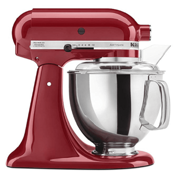 Refurbished KitchenAid KSM150PSER Artisan Tilt-Head Stand Mixer with Pouring Shield, 5-Quart, Empire Red