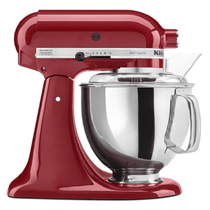 Rénovés KitchenAid KSM150PSER Mélangeur Artisan Tilt-Head avec Bouclier de Versement, 5-Quart, Empire Rouge