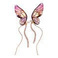 thumbnail image 1 of Fairy Butterfly Wings Earrings Fantasy Jewelry Gradient Colorful Rhinestone Sequins Long Tassel Stud Earrings, 1 of 3