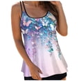 thumbnail image 1 of NIEWTR Tankini Haut pour Femme, Maillots de Bain à Col Rond, Maillot de Bain Modeste à Effet Ventre Plat, Bretelles Spaghetti, Haut de Tankini (Violet, M), 1 of 5
