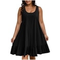 thumbnail image 3 of Sentmoon Robe Formelle Été 2026 Tendance Couleur Unie Sans Manches Col Rond Robe de Travail Extensible Coupe Ample Grande Taille Essentiels de Plage et Vacances pour le Travail et la Fin de Semaine Noir TG, 3 of 9