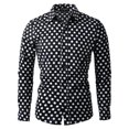thumbnail image 1 of INSPIRE CHIC Men's Shirt Polka Dots Pattern Point Collar Long Sleeve Button Down Shirt 50 Black, 1 of 7
