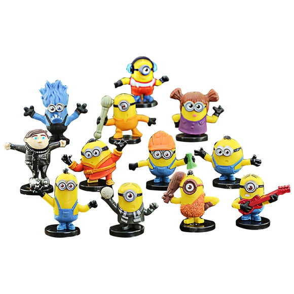 12pcs Mini Figures Collectible Toys,Minions Creative Cute Decorative Ornaments,2.5"Minion Toys Minions Elf Anime Character Toy for Birthday、Christmas Decoration