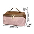 thumbnail image 1 of Leodye 1PCS Color Block Leather Cosmetic Bag Double Zip Design Upgraded Divider Organizer Waterproof Material for Makeup and Toiletries Storage -9.84×5.12×4.72in, 1 of 5