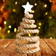 thumbnail image 3 of Tabletop Christmas Tree Mini Christmas Tree for Party Supplies Holiday Decor Hemp Rope, 3 of 7