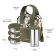 thumbnail image 5 of Camo Festin en Acier Inoxydable Tiffin avec Veste Isolée - Vert / Contenants Ronds à Verrouillage à 3 Clics, 300 ml Chacun + 1 Gobelet, 400 ml - Résistant aux Fuites, Léger, Facile à Transporter, 5 of 5