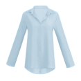thumbnail image 2 of Women‘s Business Loose Fit Plus Size Button Down Blouses Long Sleeve Tops Green XXL, 2 of 5