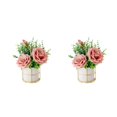 thumbnail image 1 of mmirethe Fake Peony Silk Hydrangea Flower Realistic Appearance Artificial Flowers With Vase Simulation Flower Set Low Maintenance rose powder 2Set, 1 of 6