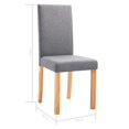 thumbnail image 4 of vidaXL Dining Chairs 6 pcs Light Gray Fabric, 4 of 5