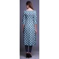 thumbnail image 3 of Bimba Robe Kurti Longue Imprimée Tunique Droite Manches 3/4 Robes pour Femmes Haut, 3 of 6