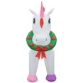 thumbnail image 3 of Jeco 4 Pieds Géant Résistant aux Intempéries Polyester Gonflable LED Noël Unicorn, 3 of 9