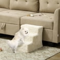thumbnail image 2 of PawHut 3-Step Pet Steps Cat Stairs, Cats/Dogs, Climbing on Bed, Beige, 2 of 10