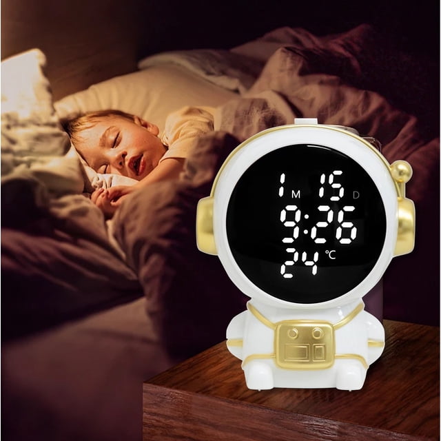 TopLLC Astronaut Cub Electronic Alarm Clock Featuring Adjustable Night Mode And Real-Time Indoor Temperature Monitoring For Added Convenience And Comfort Alarm clock