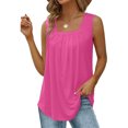 thumbnail image 3 of Birdeem T-Shirt Mode Femme Couleur Unie Col Carré Confortable Ample Sans Manches Blouse Décontractée, 3 of 6