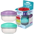 thumbnail image 1 of Sistema To Go PortionPod Food Storage Containers, 210 ml, Small Snack Pots, BPA-free, Assorted Colours, 2 Pack, 1 of 6