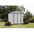 thumbnail image 1 of EZEE Shed Steel Storage 8 x 7 ft. Galvanized High Gable Cream with Charcoal Trim, 1 of 7