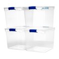 thumbnail image 1 of Homz 31 Quart Heavy Duty Clear Plastic Stackable Storage Containers, 4 Pack, 1 of 8