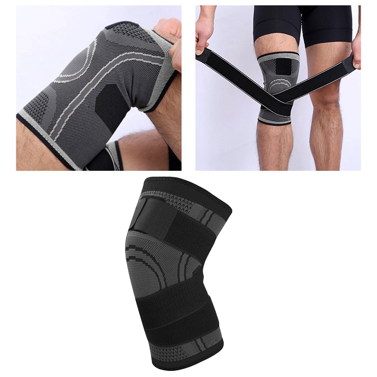Knee Brace Women Men Compression Knee Brace with Two Adjustable Compression Straps for Meniscus Tear Arthritis Linddert Knee Pain ACL Running Weightlifting Basketball Volley