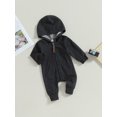 thumbnail image 3 of SUNSIOM Baby Boys Girls Fall Jumpsuits Long Sleeve Solid Color Zip Up Hooded Rompers Newborn Outfit, 3 of 8