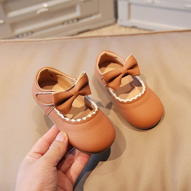 Cameland Spring New Soft Soled Single Shoes Baby Walking Shoes Bow Princess Small Leather Shoes